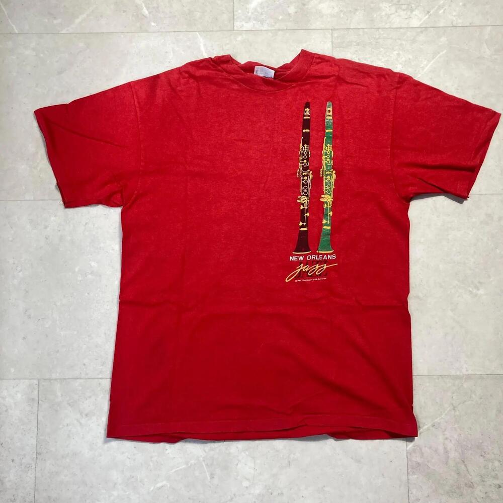 80S New Orleans Jazz Southern Silk Screen Hanes T-Shirt Large